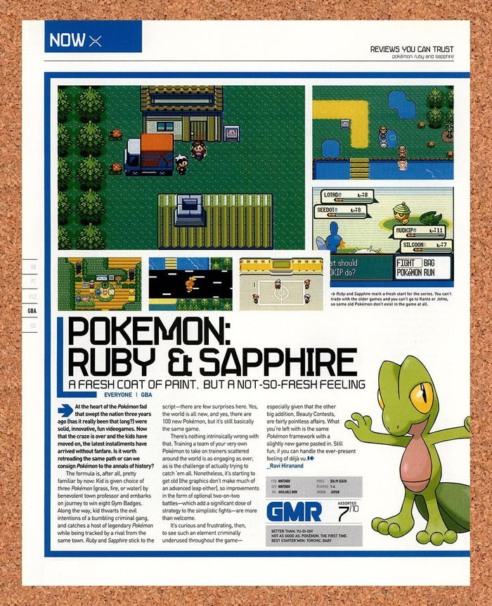 2003 Pokemon Ruby & Sapphire GBA Original Ad vr1