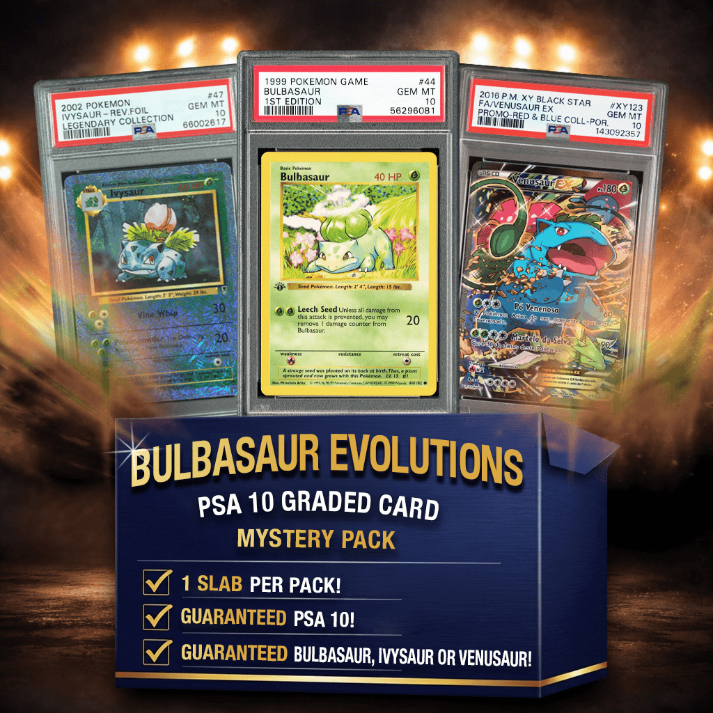 Bulbasaur/Ivysaur/Venusaur Evolutions PSA 10 Graded Pokémon Card Mystery Pack