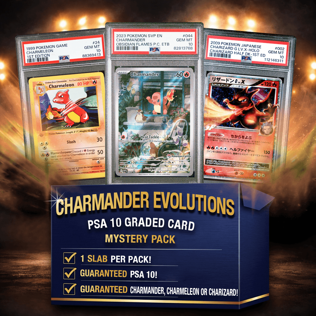 Charmander/Charmeleon/Charizard Evolutions PSA 10 Graded Pokémon Card Mystery Pack