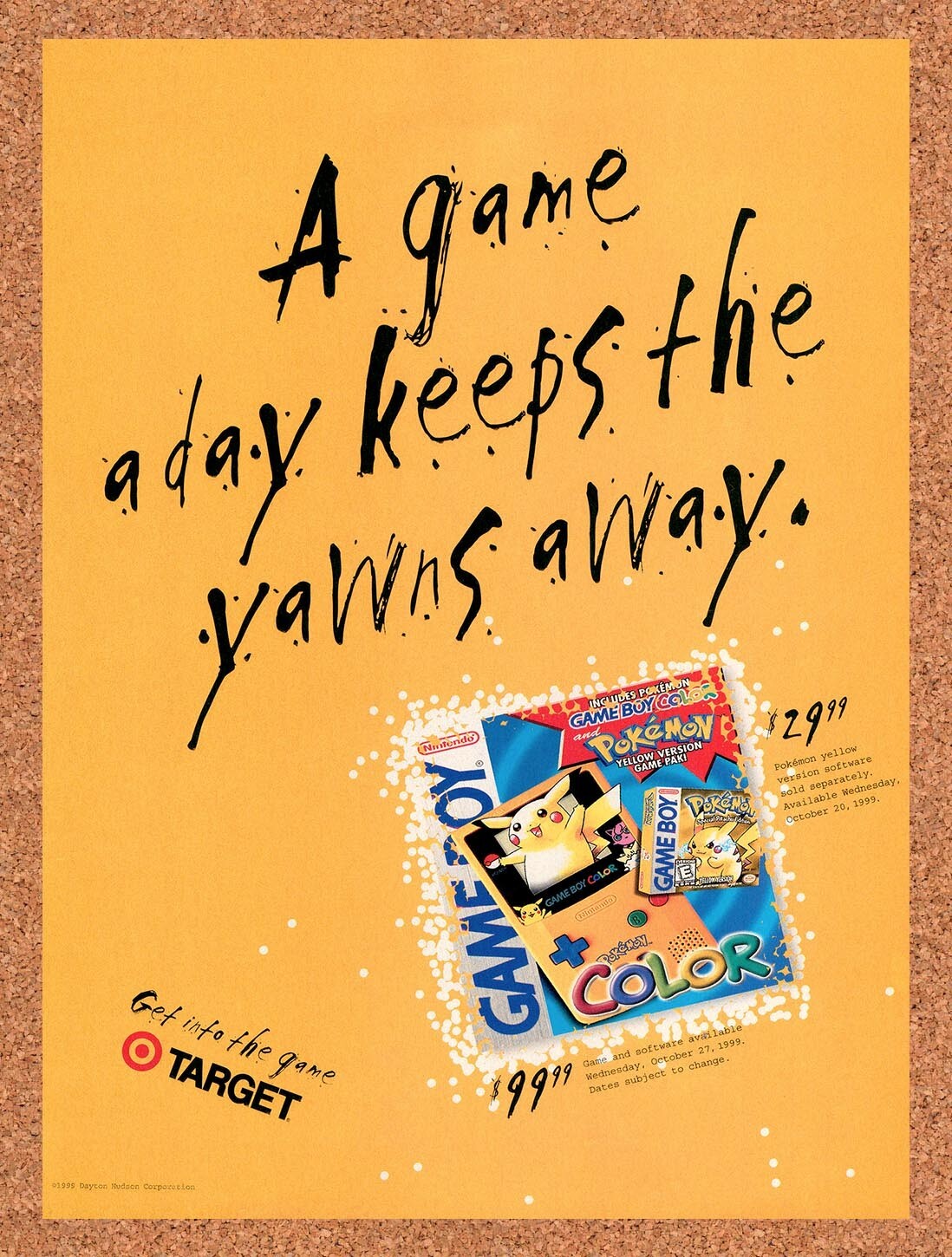 1999 Pokemon Yellow Version Target Original Ad v1