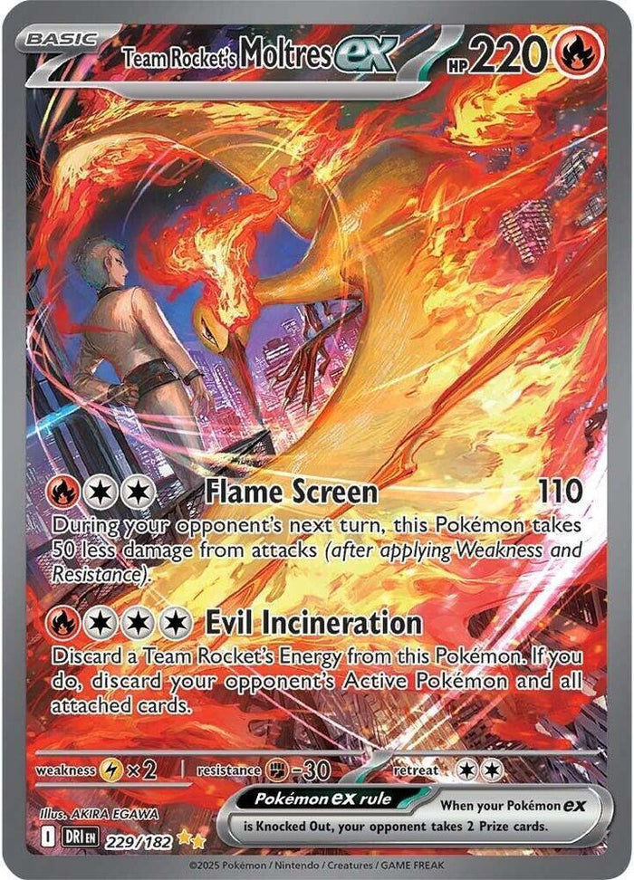 Team Rocket's Moltres ex (229/182) — Scarlet & Violet: Destined Rivals