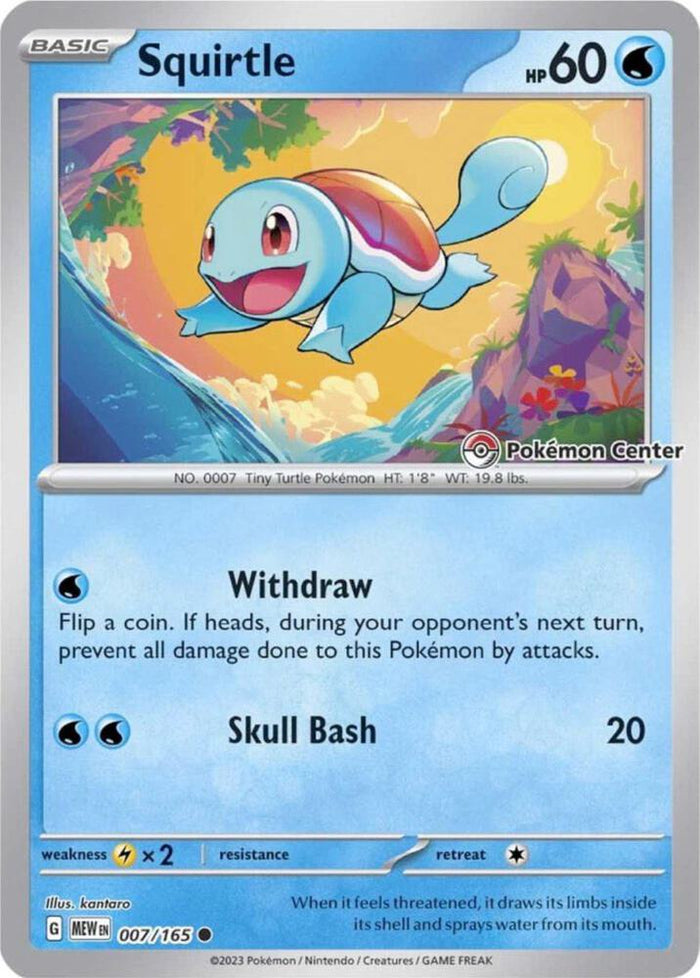 Squirtle (007/165) (Pokémon Center Exclusive) — Scarlet & Violet: Black Star Promos