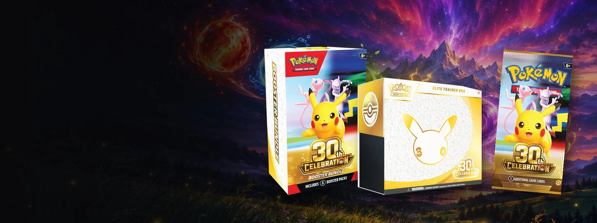 Pokémon TCG 30th Celebration Booster Bundle, Elite Trainer Box and booster pack